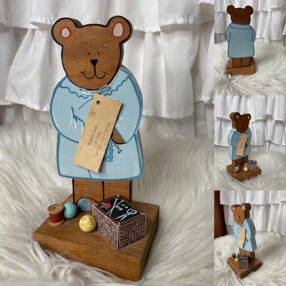 Kathy Richardson Beautiful Bears 7” Wooden Statue